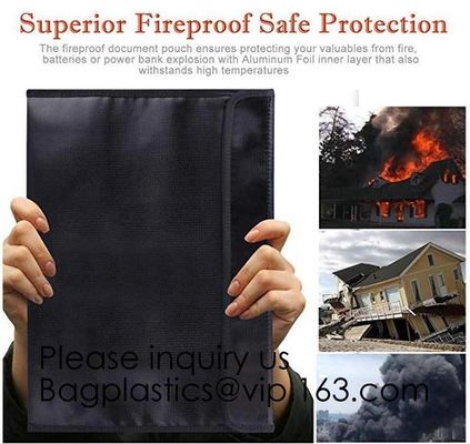Fireproof Document Bag, Bug Out Bags, Wallet, Briefcase, File Protection, Waterproof, Safty, Security