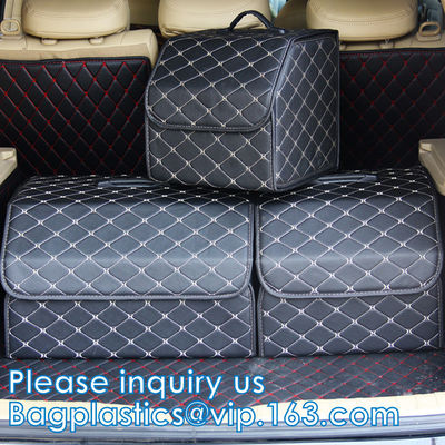 Storage Container, Waterproof Pu Leather Storage Box Car Trunk Organizer, Automotive Consoles & Organizers