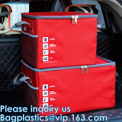 Car Trunk Organizer For SUV, Expandable Large Capacity, Sturdy Cargo Trunk Storage Organizer, Non Slip Bottom