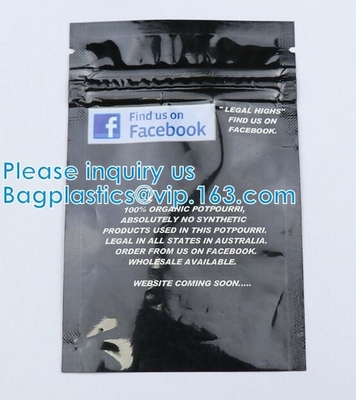 Herbal Tobacco Bag, Tea Foil Bag, mylar Zip lockk bag child resistant bag Pouch, Aluminum Foil Paper Pac