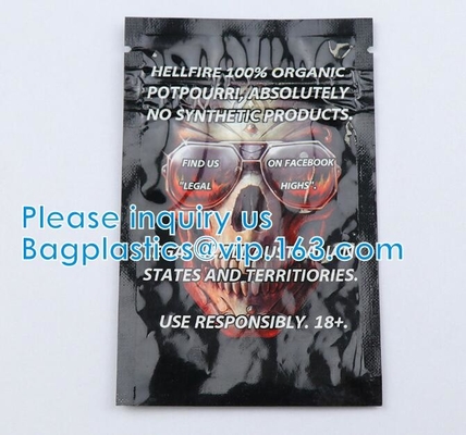 Herbal Tobacco Bag, Tea Foil Bag, mylar Zip lockk bag child resistant bag Pouch, Aluminum Foil Paper Pac