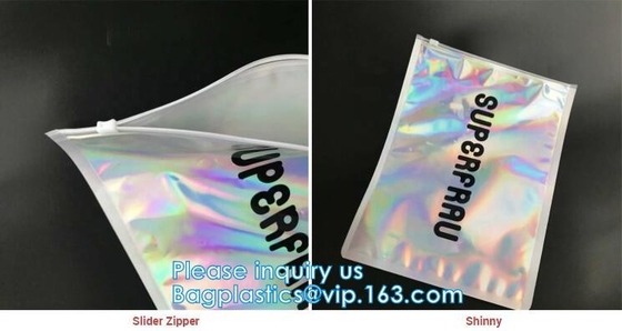 Anti-Odour Bag, Swimwear Packaging, Custom Shipping Bags, Holographic Slide Zip lockk Bag