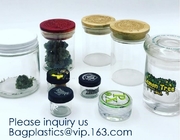 Child Resistant Glass Storage Jar, Herb Storage Glass Container, Child proof Exit Mylar Bags Pouchs