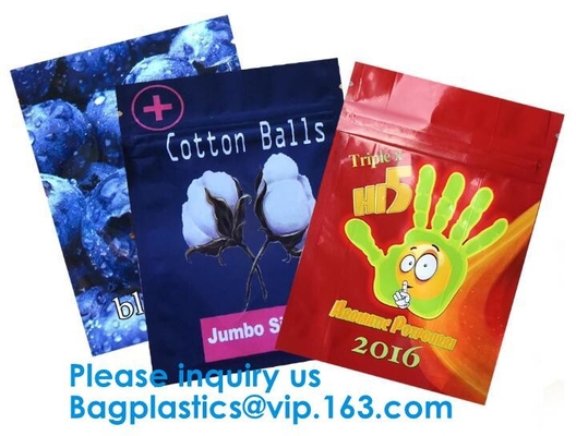 Resealable Zip lockk Pouch, Mylar Bags, Resealable Smell Proof Bags, Aluminum Foil Pouch Bag