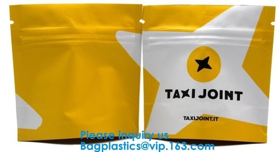 Custom Logo Printed Mylar Bag, Various Color Clear Window Bag, Zip lockk Packaging Mylar Pouch