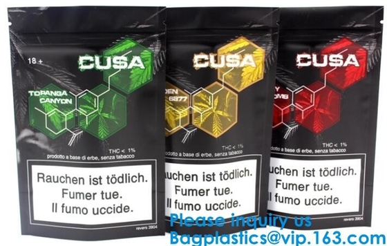Custom Logo Printed Mylar Bag, Various Color Clear Window Bag, Zip lockk Packaging Mylar Pouch