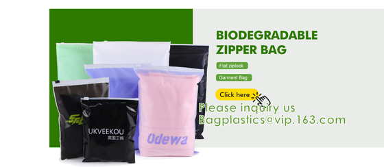 Compostable Environmentally Friendly Frosted Garment Zip lockk, Disposable, Waterproof, Dustproof