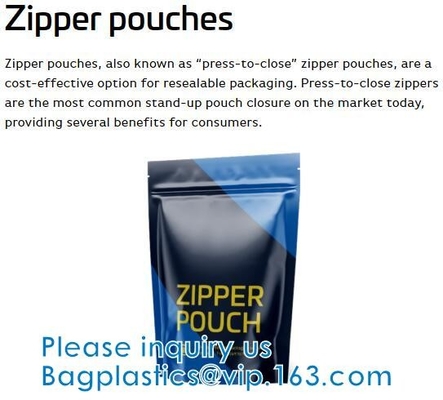 Stand Up Pouch With Resealable Zip lockk And Clear Window, Multi-purpose, small size, Aluminum Mylar Foil