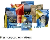 Open Top Mylar Bags, Matte Clear, Zipper Lock Heat Seal Pouch With Tear Notch For Zip Food Storage Lock Packing
