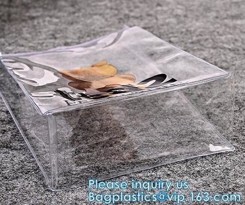 Custom Logo Printing PVC Frosted Swimwear Clothing Zip lockk Plastic Packaging Bag Slider Zipper Pouch
