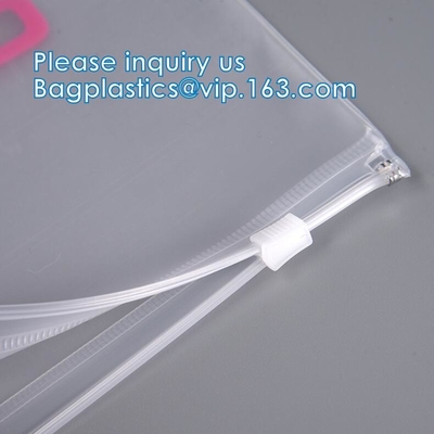 Matte Frosted PVC EVA Swimwear Clothing Zip lockk Bag, Biodegradable Cosmetic Slider Zipper Packaging Bag