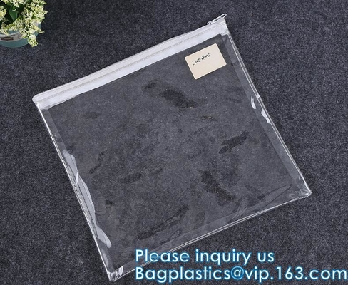 Matte Frosted PVC EVA Swimwear Clothing Zip lockk Bag, Biodegradable Cosmetic Slider Zipper Packaging Bag