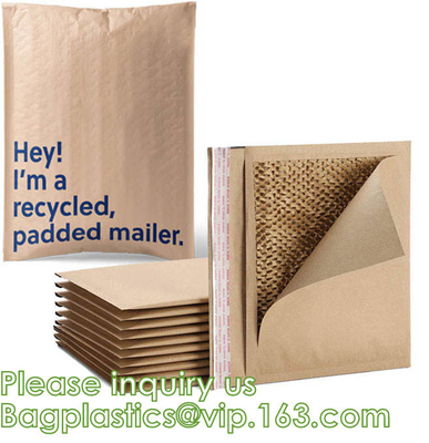 Padded Envelopes, 100% Recycled Biodegradable Kraft Paper Fibers Cushioning Protected Padded Envelopes