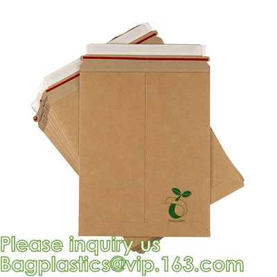 Padded Envelopes, 100% Recycled Biodegradable Kraft Paper Fibers Cushioning Protected Padded Envelopes