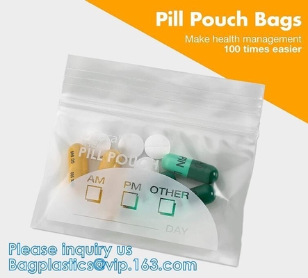 Medicine Bags, Zip lockk Accessory Bags, Pill Baggies, Supplements organizer, Medication Pouch, Vitamin Storage