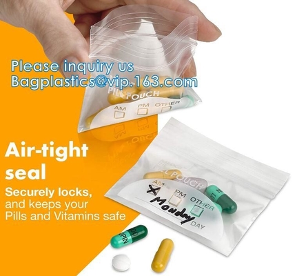 Medicine Bags, Zip lockk Accessory Bags, Pill Baggies, Supplements organizer, Medication Pouch, Vitamin Storage