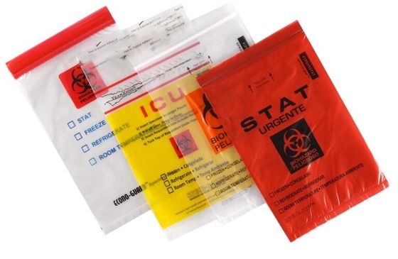 Reusable Resealable Biohazard Specimen Bags, Laboratory Sample Bag, Zip lockk, Outside Pocket Paperwork Pouch