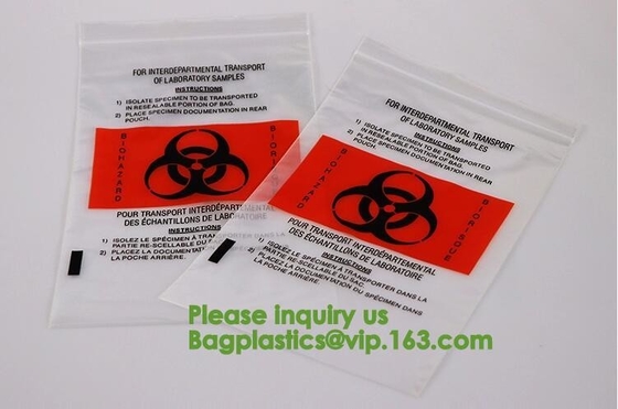 Reusable Resealable Biohazard Specimen Bags, Laboratory Sample Bag, Zip lockk, Outside Pocket Paperwork Pouch