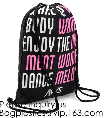 Biodegradable Drawstring Laundry Bag customzied, Logo Printed Poly Hotel, Travel Laundry belonging Bag