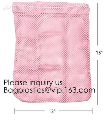 Biodegradable Drawstring Laundry Bag customzied, Logo Printed Poly Hotel, Travel Laundry belonging Bag