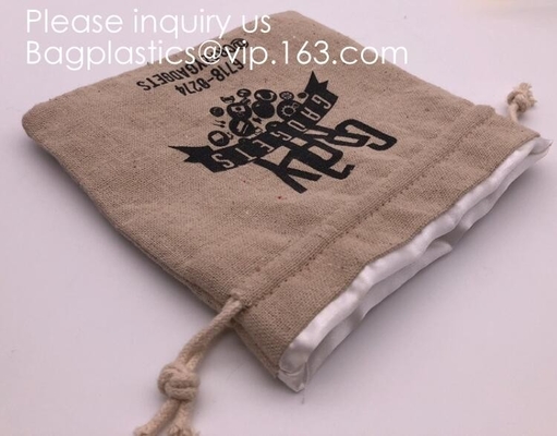 Drawstring Burlap Natrual Jute Sacks Jewelry Candy Pouch Christmas Wedding Party Favor Gift Bags