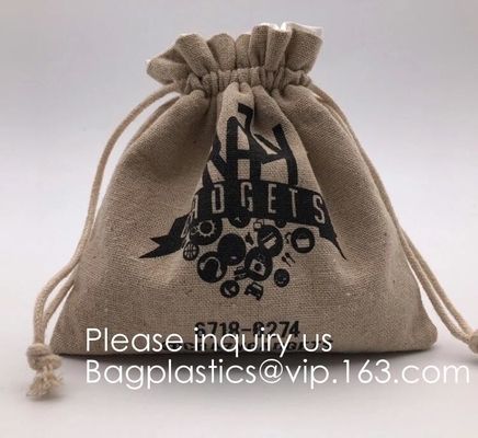 Drawstring Burlap Natrual Jute Sacks Jewelry Candy Pouch Christmas Wedding Party Favor Gift Bags