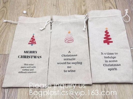 Drawstring Burlap Natrual Jute Sacks Jewelry Candy Pouch Christmas Wedding Party Favor Gift Bags