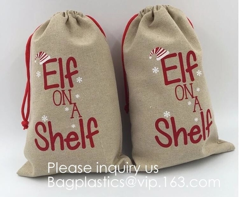 Drawstring Burlap Natrual Jute Sacks Jewelry Candy Pouch Christmas Wedding Party Favor Gift Bags