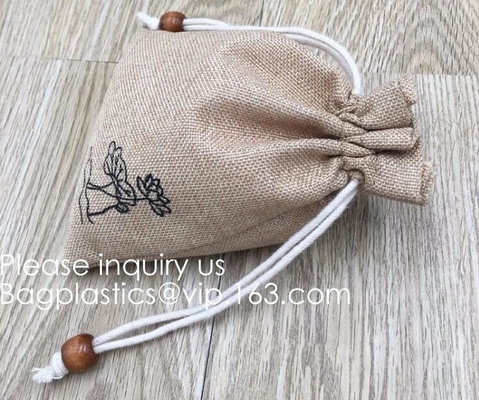 Drawstring Burlap Natrual Jute Sacks Jewelry Candy Pouch Christmas Wedding Party Favor Gift Bags