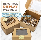 Chocolate Takeaway kraft, Christmas Cookie Bakery Treat Box Set With Window, Cardboard Jewelry shoulder box