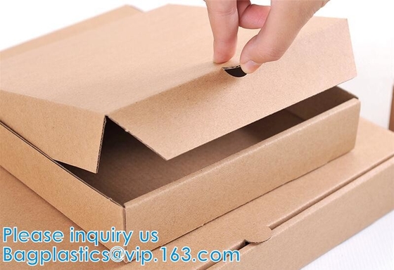 Custom Pizza Packing Paper Box Corrugated With Different Size, Recycle Paper Simple Pizza Package Lunch Box