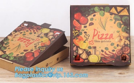 Custom Pizza Packing Paper Box Corrugated With Different Size, Recycle Paper Simple Pizza Package Lunch Box