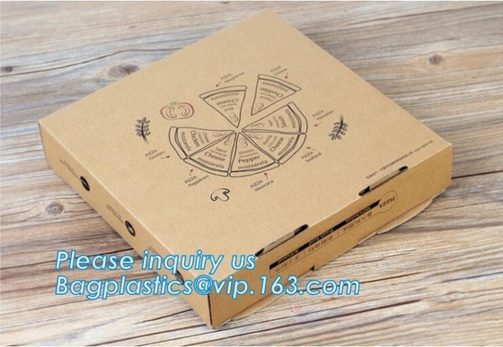 Custom Pizza Packing Paper Box Corrugated With Different Size, Recycle Paper Simple Pizza Package Lunch Box