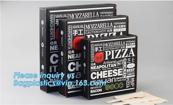 Custom Pizza Packing Paper Box Corrugated With Different Size, Recycle Paper Simple Pizza Package Lunch Box