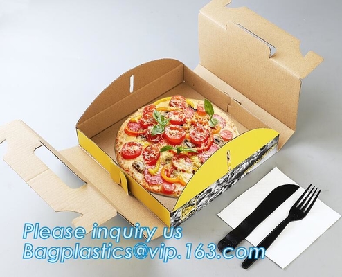 Custom Pizza Packing Paper Box Corrugated With Different Size, Recycle Paper Simple Pizza Package Lunch Box