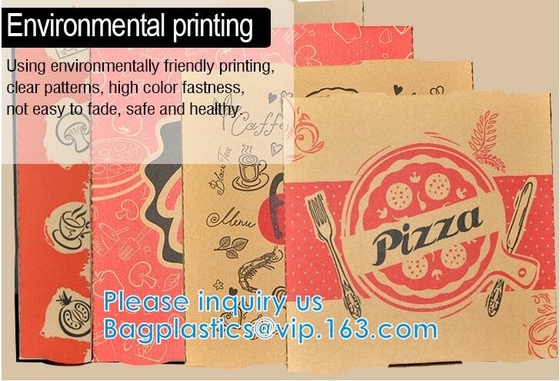 Custom Pizza Packing Paper Box Corrugated With Different Size, Recycle Paper Simple Pizza Package Lunch Box