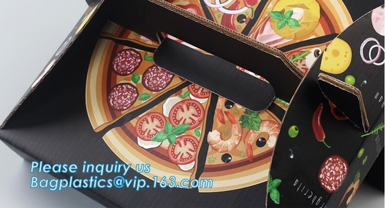 Custom Pizza Packing Paper Box Corrugated With Different Size, Recycle Paper Simple Pizza Package Lunch Box