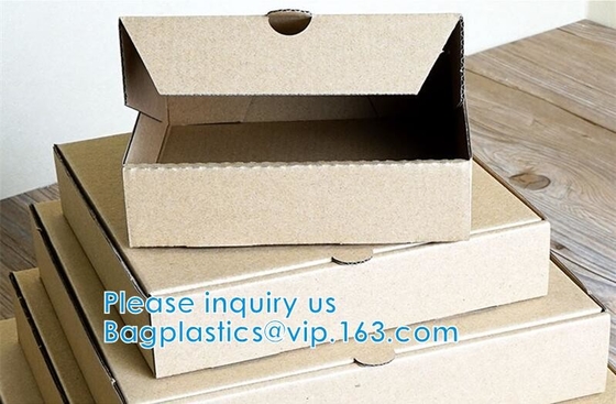 Custom Pizza Packing Paper Box Corrugated With Different Size, Recycle Paper Simple Pizza Package Lunch Box