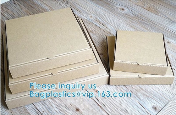 Custom Pizza Packing Paper Box Corrugated With Different Size, Recycle Paper Simple Pizza Package Lunch Box