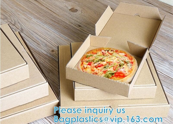 Custom Pizza Packing Paper Box Corrugated With Different Size, Recycle Paper Simple Pizza Package Lunch Box