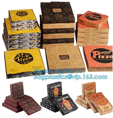 Custom Pizza Packing Paper Box Corrugated With Different Size, Recycle Paper Simple Pizza Package Lunch Box