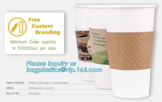 Cup Sleeve, Corrugated Up Sleeve With Printing, Brand Logo, Hot Paper Cup,Cup Sleeve, Recyclable Sleeve