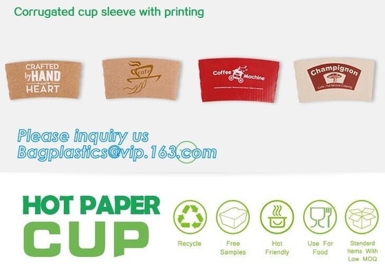 Cup Sleeve, Corrugated Up Sleeve With Printing, Brand Logo, Hot Paper Cup,Cup Sleeve, Recyclable Sleeve