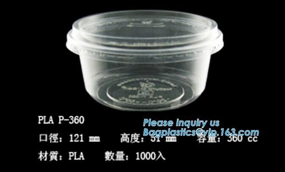 PLA compostabale Cup, PET Cup, PP Cup, PS Top Snack Cup Straw, Food Takeout Box, Salad Plastic Bowl Pulp