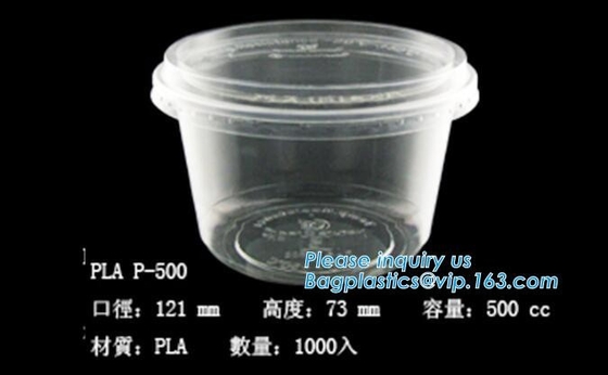 PLA compostabale Cup, PET Cup, PP Cup, PS Top Snack Cup Straw, Food Takeout Box, Salad Plastic Bowl Pulp