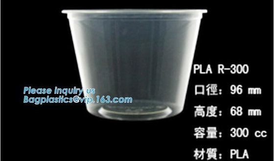 PLA compostabale Cup, PET Cup, PP Cup, PS Top Snack Cup Straw, Food Takeout Box, Salad Plastic Bowl Pulp