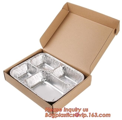 Free Sample, tin storage, Take Out Disposable Food Packaging Airline Foil Container, Compartment Takeaway Box