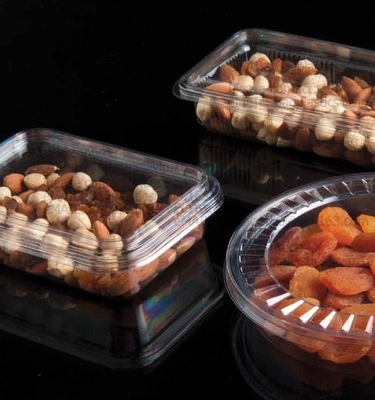 Clamshell Hinged Blister Salad Foldable Pack, Compartment Meal Prep Container Airtight Take Away Lunch Box