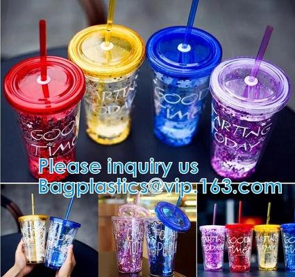 Sequin Double Layer Water Bottle Glitter Cup Heat Cold Insulation Party Home Wedding Thanksgiving Birthday