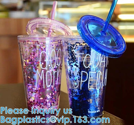 Sequin Double Layer Water Bottle Glitter Cup Heat Cold Insulation Party Home Wedding Thanksgiving Birthday